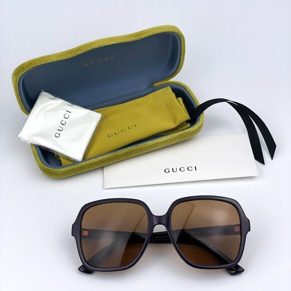 SALE! NEW Gucci GG1189S 005 Violet Brown Square Oversized Women Sunglasses main image 11